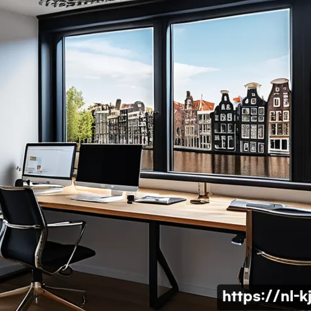 웹 애플리케이션 성능 최적화 방법 - A sleek, modern Dutch web developer workspace focused on website performance optimization, featuring...