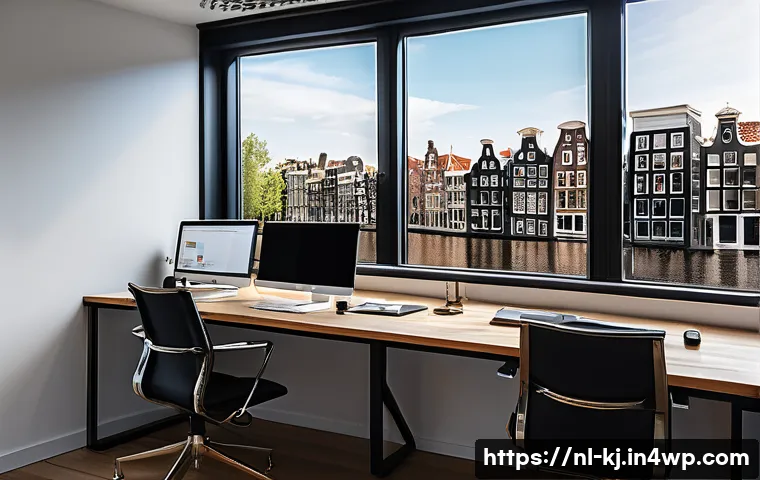 웹 애플리케이션 성능 최적화 방법 - A sleek, modern Dutch web developer workspace focused on website performance optimization, featuring...