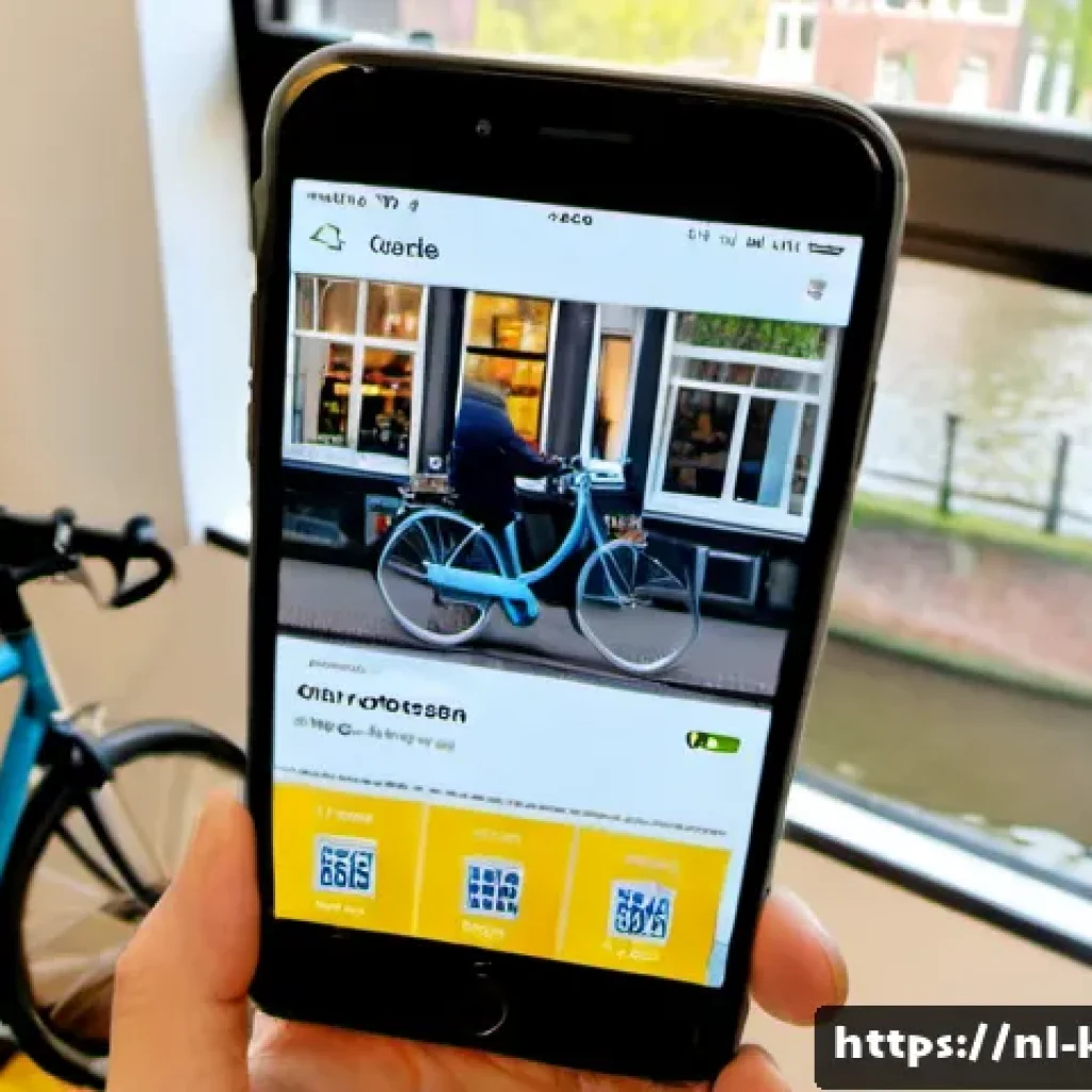 전자상거래 플랫폼에서의 UX 디자인 원칙 - Photorealistic Dutch shopper using a smartphone to browse an ecommerce app at a bright Amsterdam can...